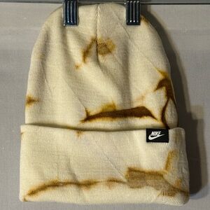 Nike Cream and Brown Knit Beanie
